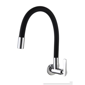 Torneira parede gourmet preta metalflex