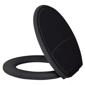 Assento sanitário almofadado oval plus slim preto metasul